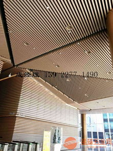 汽车4S店条形铝方管吊顶仿木纹铝方通天花材料厂家直销